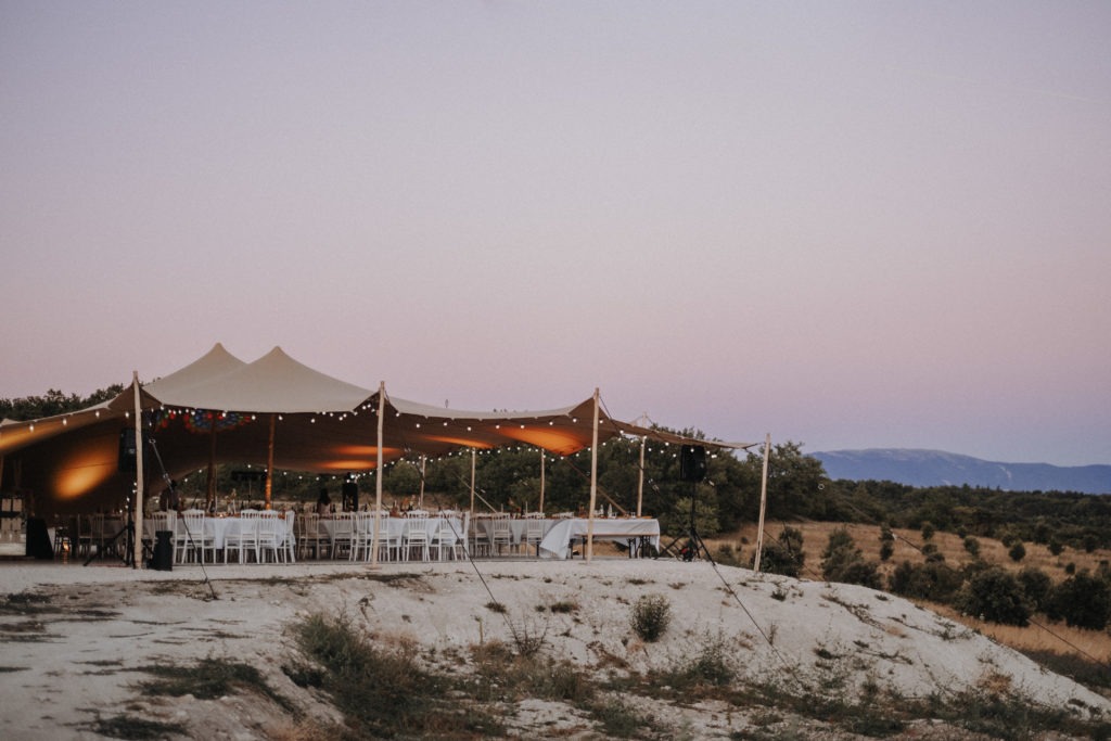 Wedding under the bedouin-style stretch tent